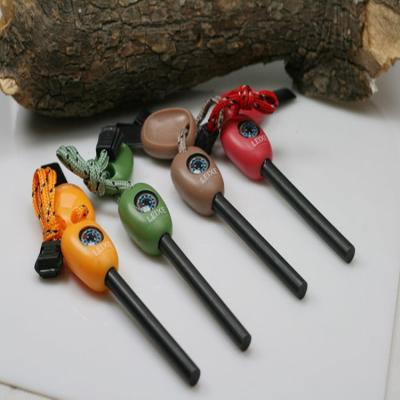 China EDC Survival Tool Kits Fire Starter Ferrocerium Rod Ferro Rod Compass Whistle Waterproof Outdoor Multifunction Tools HW100115 for sale