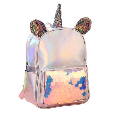 China Fashion Anti-theft Cute Circle Mini Sequin Backpack Unicorn Backpack Girl Instant Backpack for sale