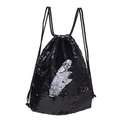 China Cheap Fashionable/Washable/Eco-friendly Custom Made Outdoor Portable Sequin Girl Logo Magic Logo Drawstring Sport Bag for sale