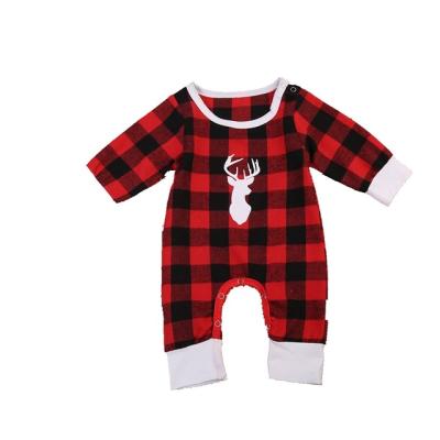 China QUICK DRY Red Check Christmas Overalls Toddler Baby Toddler Christmas Pajamas for sale