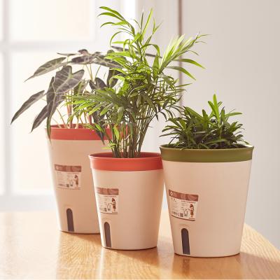 China Wholesale Cheap Self Watering Flower Pot Plastic Eco - Friendly For Indoor Pots for sale