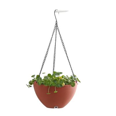 China Modern Wire Flower Pot Plastic Hanging Outdoor Indoor Water Stopper Pots For Plants for sale