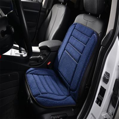 China DC 12V 35W Luxury Hot Selling Universal Portable Winter Heated Lambswool Car Heated Cushion for sale