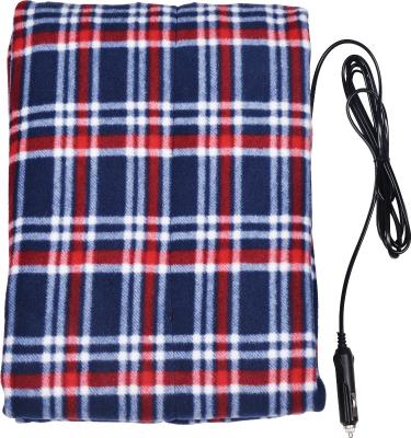 China 12v Electric 45W Heated Car Blanket Travel Blanket Throw Fleece Electric Heating Blanket for sale