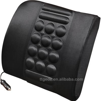 China GEDE Electric Lumbar Massage Cushion Car Back Seat Protector Waist Support Waist Cushion Memory Foam Lumbar Pillow for sale