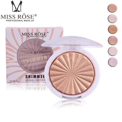 China Small MISS ROSE 3D Shimmer Face Shimmer Highlighter Bar V Shape Powder Shiny Face Makeup Cosmetic Miss Miss Rose 12 Colors for sale