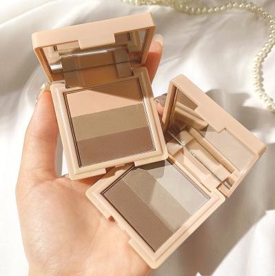 China Waterproof Kiss Beauty 3 Colors Contour Powder Face Makeup Bronzer Highlight Bar V Mineral Waterproof Face Nose Shade for sale