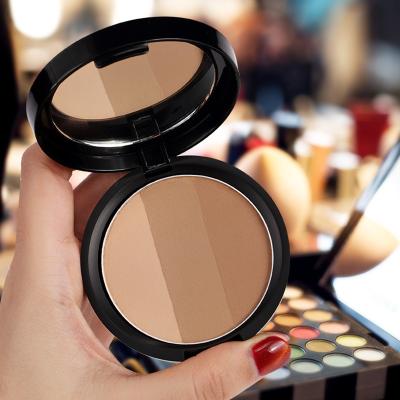 China Macfee Bronzer V Face Mineral Face Contour Makeup Palette Tricolor Waterproof Face Shadow Shading Waterproof Hairline Shadow Eyeshadow for sale