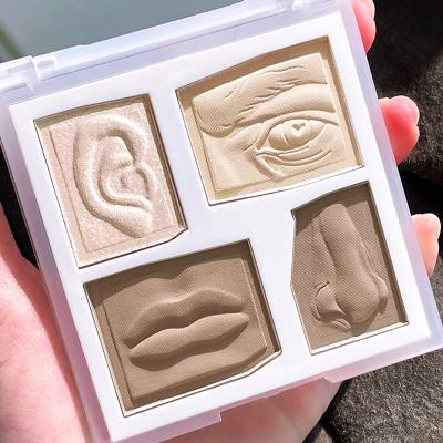 China Matte Contour Sculpture 3D Highlighter Bar Palette Waterproof Bronzer Highlighting Matte Blush Nose Shading Artistic Makeup Tray for sale