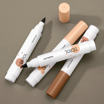 China DEROL Brown Freckle Pen Kit 2 Waterproof Colors/Set Beauty Suction Freckles Natural Artificial Flawed Makeup Pencils for sale