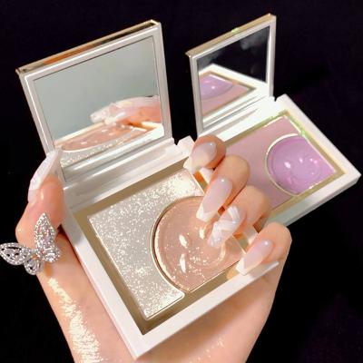 China Waterproof MAFFICK Smile Face Highlighter Bar Bronzer Double Color Palette Lasting Face Contouring Powder Shiny Instant Highlight Powder for sale