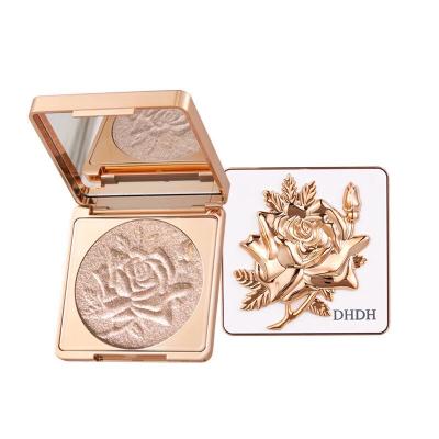 China Waterproof DHDH Rose Highlighter Pressed Face Bar Waterproof Mineral Highlighter Crushed Instant Potato Powder for sale