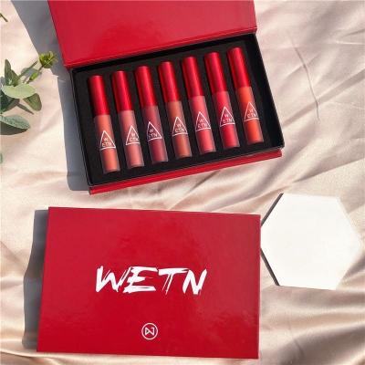 China WETN 7pcs/Set Waterproof Liquid Lipstick Set Silky Waterproof Lip Gloss Matte Lip Stick Lip Makeup Long-Lasting Cosmetics for sale