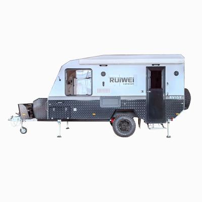 China Hard Top Camper Van Off Road Camper Trailer 4x4 Camp Trailer Ruiwei 15ft Off Road Travel Trailer for sale