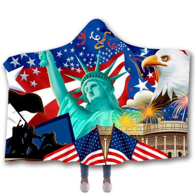 China PORTABLE Super Soft Flannel Fleece Digital Printing Customized Hooded Blanket for sale