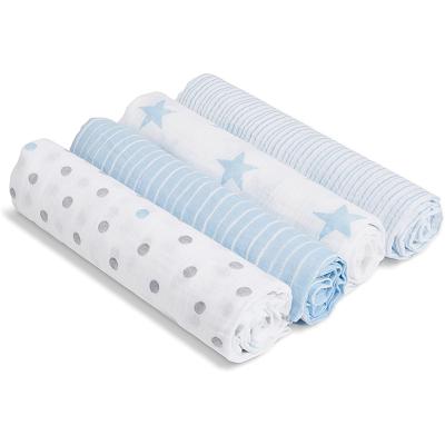 China Wholesale Custom Print Baby Home Muslin Wrap Cotton Blanket Cotton Comforter Bamboo Wrap Muslin Baby Wrap Blanket For Kid for sale