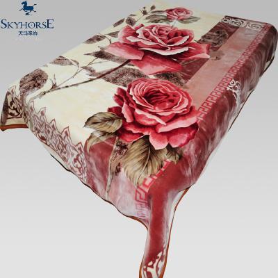 China Anti-pilling printed mink cozy blanket for bed with lovely pattern for sale