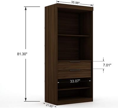 China (Others) Cheapest Customized Chinese Style Adjustable Bedroom Furniture Set PVC Wardrobes Cabinet High End Black With Shelf for sale