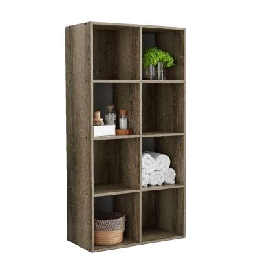 China Custom Modern Popular Narrow Cube Shelf Walnut 3 Furniture (Others) Shelving Bookcases Adjustable Storage For Living Room for sale