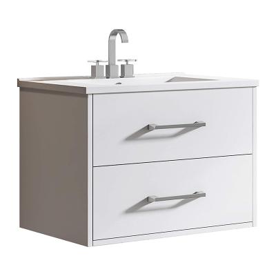 China Modern American Furniture Ready To Ship Modern Small Wall Corner PVC Toilet Bathroom Vanity Cabinet Set With Basin for sale