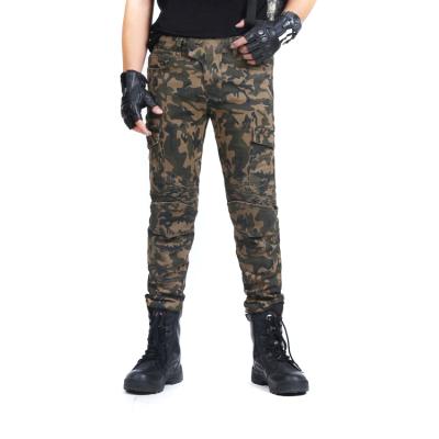 China SFK OEM Flame Retardant Camouflage Mens Motorcycle Motocross Racing Pants With CE Protective Armor Stylish Male Biker Jeans With Protector for sale