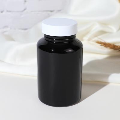 China Medicine In Stock RTS Logo PET Plastic Packaging Black Custom Pill Bottles Pharmaceutical Container Empty for sale