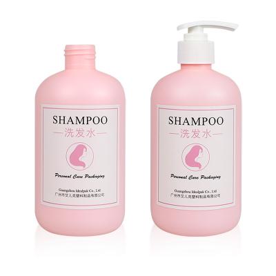 China Idealpak 500ml PE Cosmetic Shampoo Bottles Pink Luxury Lotion Pump Bottle for sale