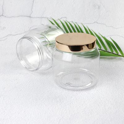 China Idealpak Skin Care Cosmetic Containers And Packaging Gold Cap Cosmetic Jars Plastic Jar for sale