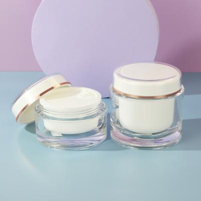 China Idealpak Cosmetic Factory Custom Clear Acrylic Cosmetic 50ml 2oz 50g Jar Cosmetic Skin Care Cream Container for sale