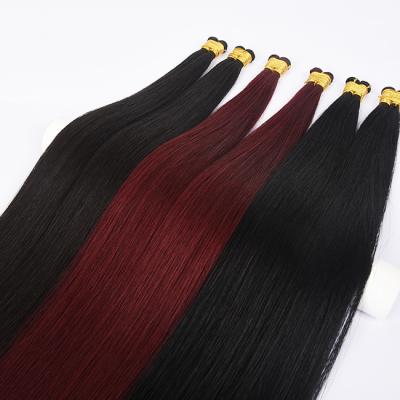 China Wholesale Factory Price Straight Virgin Hair Russian Remy Human Hair Hand Tied Hair Extensions for sale