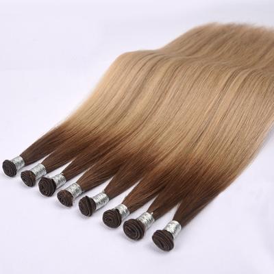 China Good Quality Straight Hair Extension Hand Tied Silky Straight Human Hand Tied Weft 100% Virgin Skin Hair Weft for sale