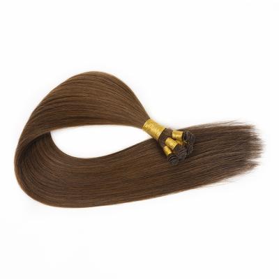 China Wholesale High Quality Silky Straight Wave Hair 100% Hand Tied Hair Weft Extensions, Best New Selling Russian Blonde Hair Weft for sale