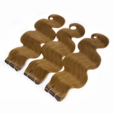 China Remy Hair Extensions Russian Weft Machine Double Loop Hair Weft Extensions 100% High Quality Human Machine Drawn Curly Weft Wholesale Hair for sale