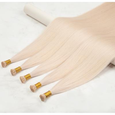 China Silky Straight Wave Italian Keratin Glue Bond I Tip Hair Extensions 100% Virgin Hair Double Ended Hair Extensions for sale