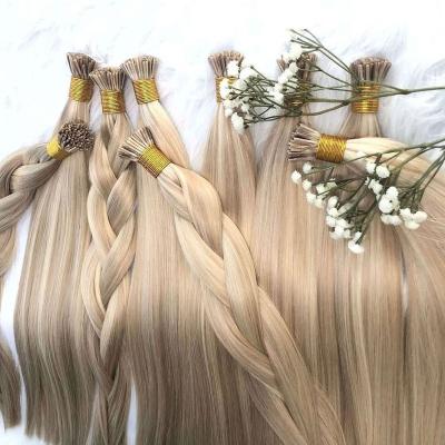 China Factory Wholesale Silky Straight Virgin Remy Full Length Human Hair 100% Russian Remy Keratin Keratin Pre Bonded I tip hair extensions sellers for sale