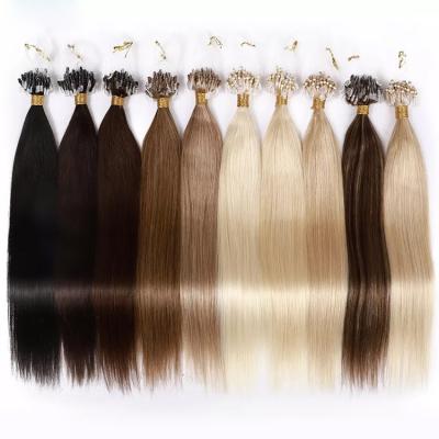 China Ring Hair Extension Factory Wholesale Microlink Wave Curl Virgin Human Hair 12A Brazilian Silky Straight Best Grade Quality Micro Hair Extensions for sale