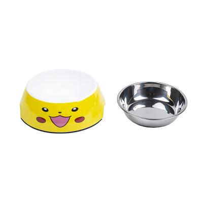 China New Amazon Cartoon Pet Bowl Stainless Steel Single Bowl Pet Supplies Pet Bowl Large for sale