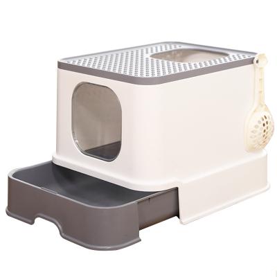 China Cheap Durable OEM Semi-end Drawer Encased Cat Litter Box With Sieve For Pet for sale