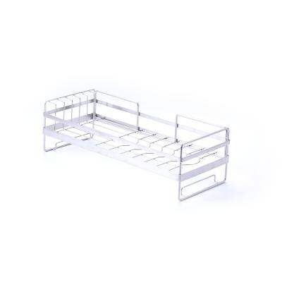 China Viable The Sink Drainer Basket Kitchen Stainless Steel Dish Drying Rack Metal Wire Dish Rack for sale