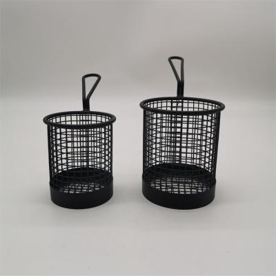 China High Quality Sustainable Stainless Steel Fried Chips Basketround Wire Fry Chips Basket for sale