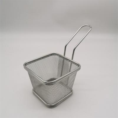 China Viable Hot Selling Quality Potato Mini Fry Basket Stainless Steel Mesh Wire Fry Basket for sale