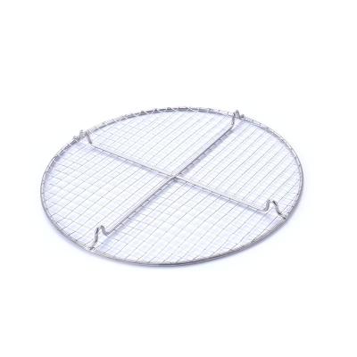 China Sustainable BBQ Stainless Steel Round Cooking Net Multipurpose Cross Grids Steaming Round Cooling Rack for sale