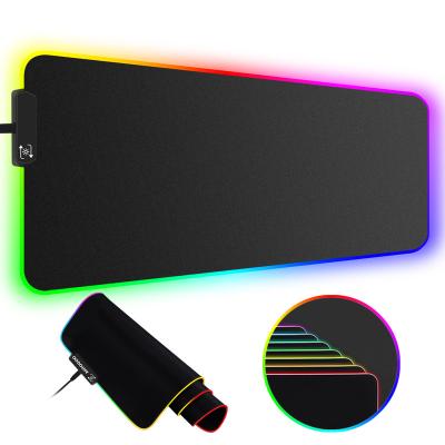 China Durable Factory Popular Rubber Mats RGB Lighting USB Wireless Mouse Pad for sale