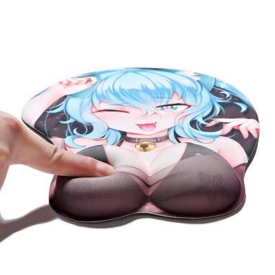 China Mouse pad creative animation radiation protection silicone 3d sexy breast hand mouse pad for sale