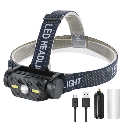 China Factory supply 800 lumen camping professional cob led light headlamp usb rechargeable head torch for sale