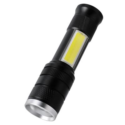 China Factory Offer Camping Portable Torches, 5W Aluminum Alloy Zoom T6 COB LED Flashlight for Outdoor Camping Searching for sale