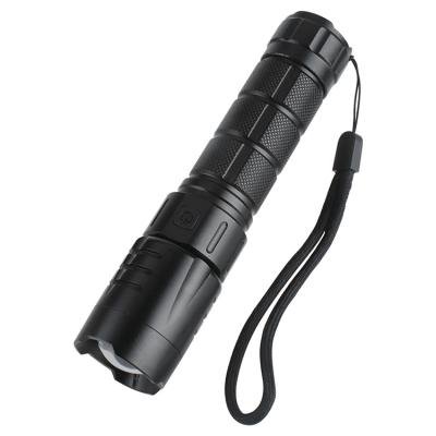 China Custom high power xhp70 800lm usb zoom camping rechargeable led flashlight powered by 18650 battery for sale