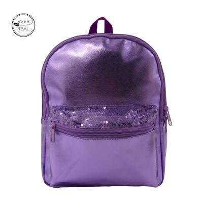 China Other Everreal PU High Quality Glossy Fabric Eco Kids Other Backpack Bag Fashionable School Bags For Girls for sale