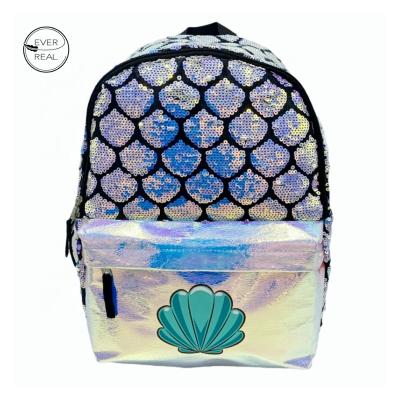 China Lovely fashion waterproof girls school bag children large capacity school backpack with seashell sequins decoration for sale