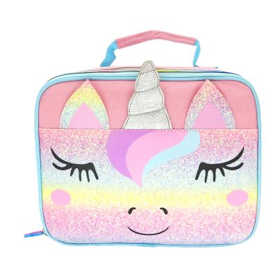 China Everreal Waterproof Factory Printing Custom Cotton Unicorn Lunch Cooler Bags For Kids Girls for sale